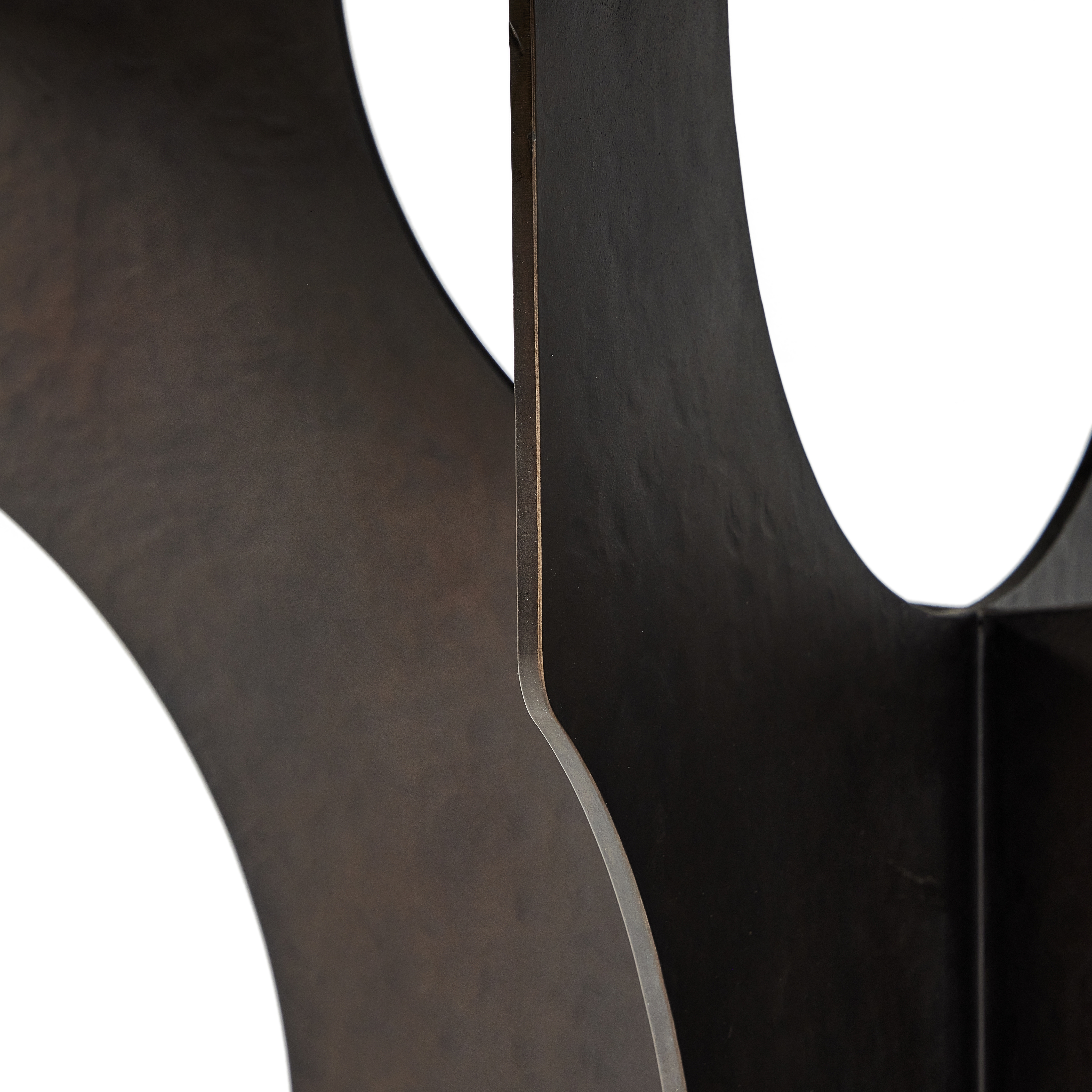 Round Side Table In Solid Iron - Bronze Hammered Textured - Image 9