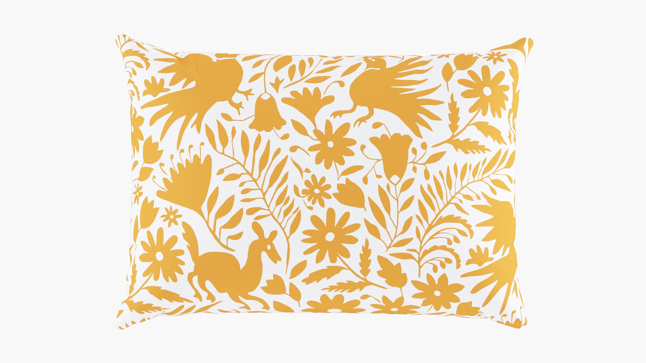 Outdoor Lumbar Pillow, Marigold Frida, 14" x 20" - Image 0