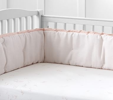 Monique Lhuillier Sateen Ethereal Butterfly Fitted Crib Sheet, Blush Pink - Image 2