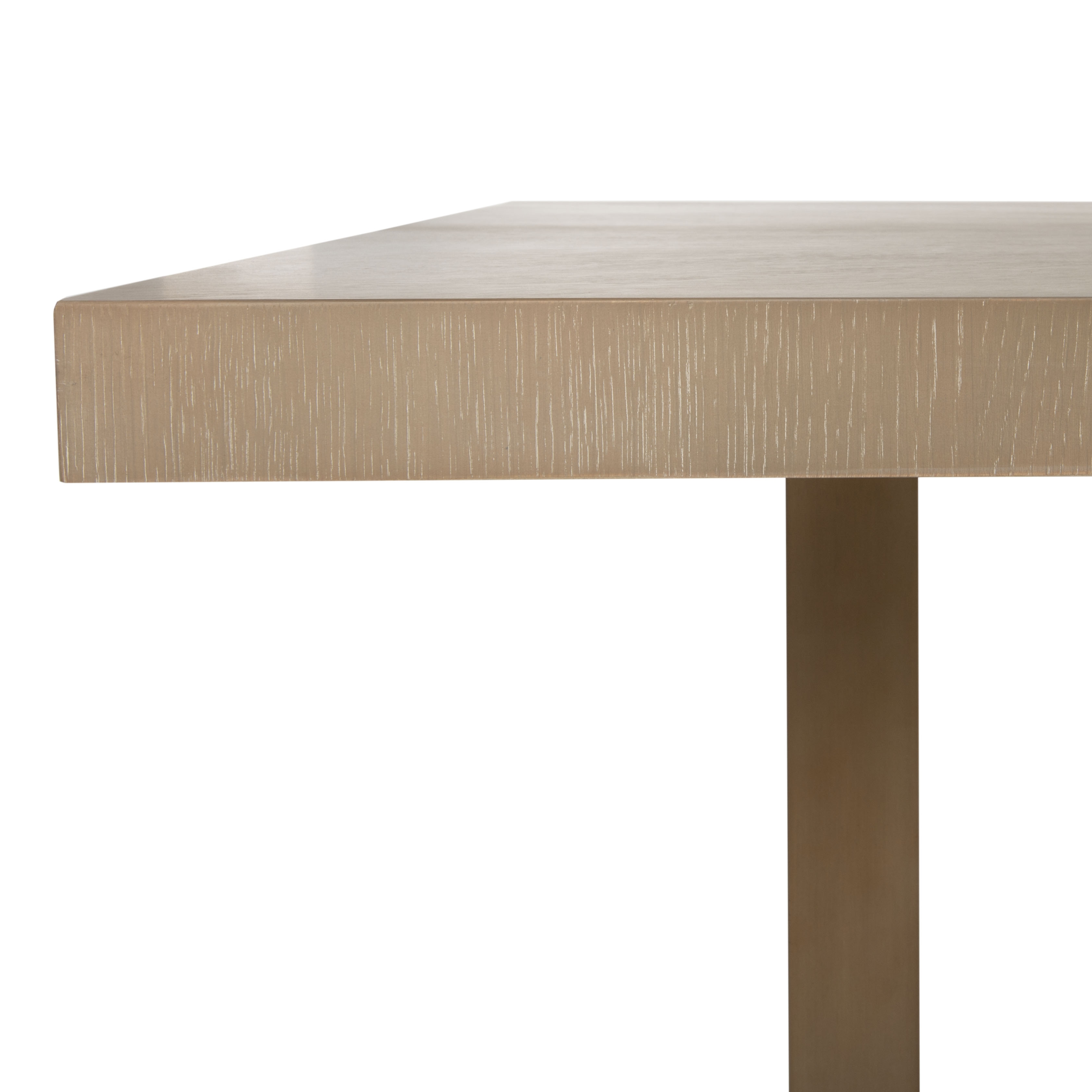 Quinn Dining Table - Gray Oak/Brass - Safavieh - Image 4