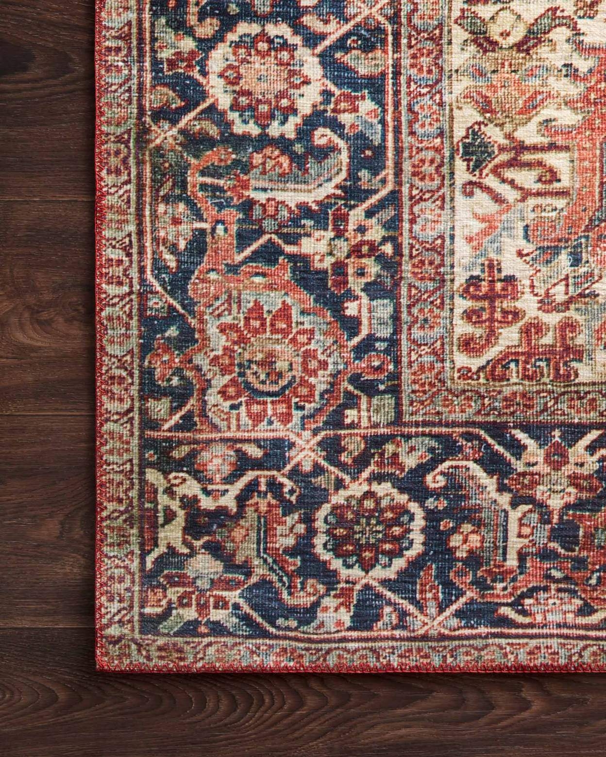 Layla Rug, Red & Navy, 7'6" x 9'6" - Image 2