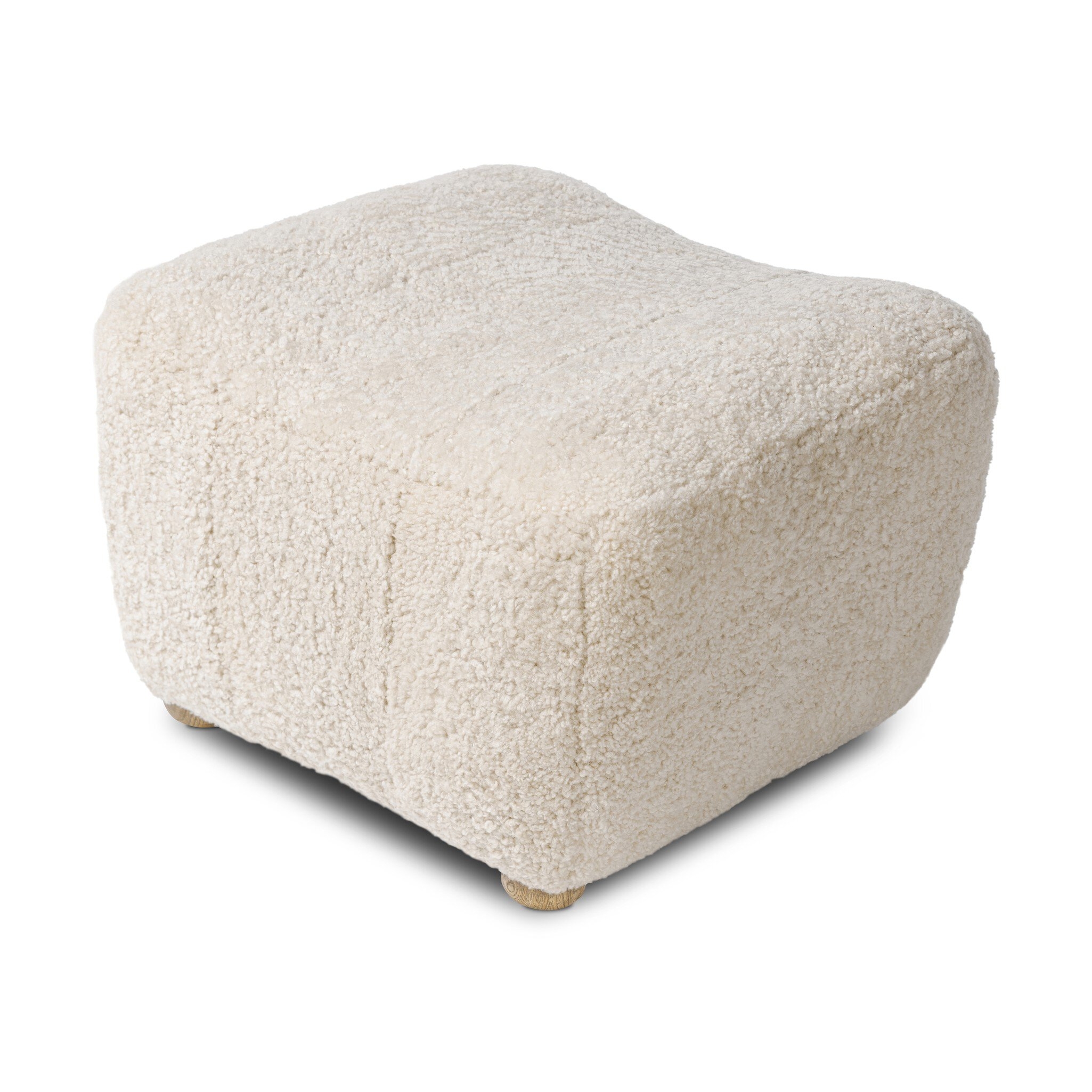 Oslo Ottoman - Beige Shearling by Amber Lewis x Four Hands - Image 9