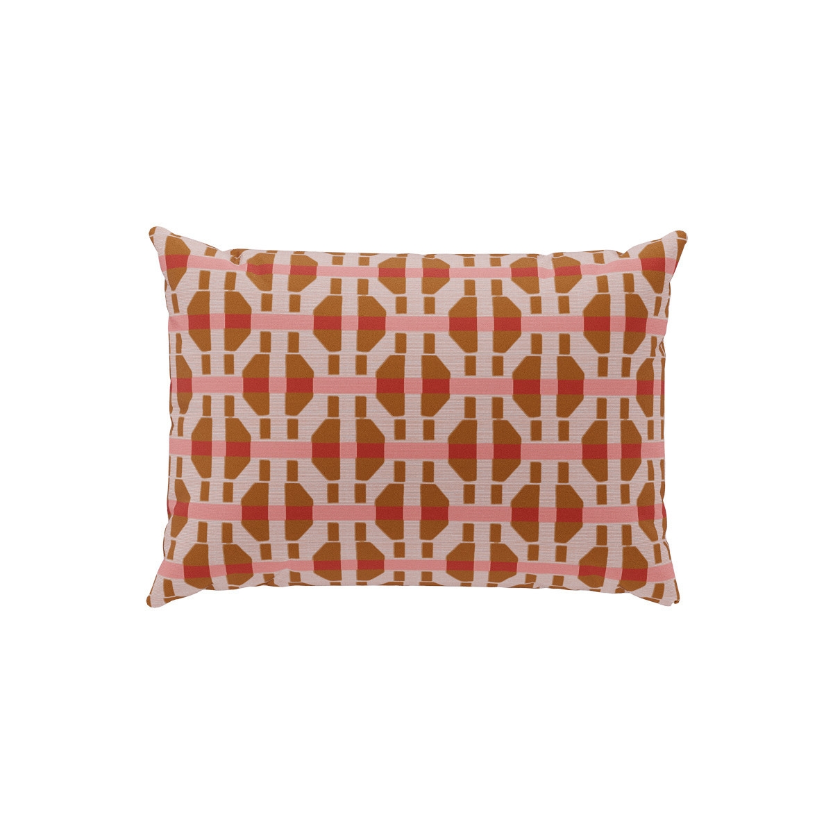 Outdoor Lumbar Pillow | Pink Geo - Image 0