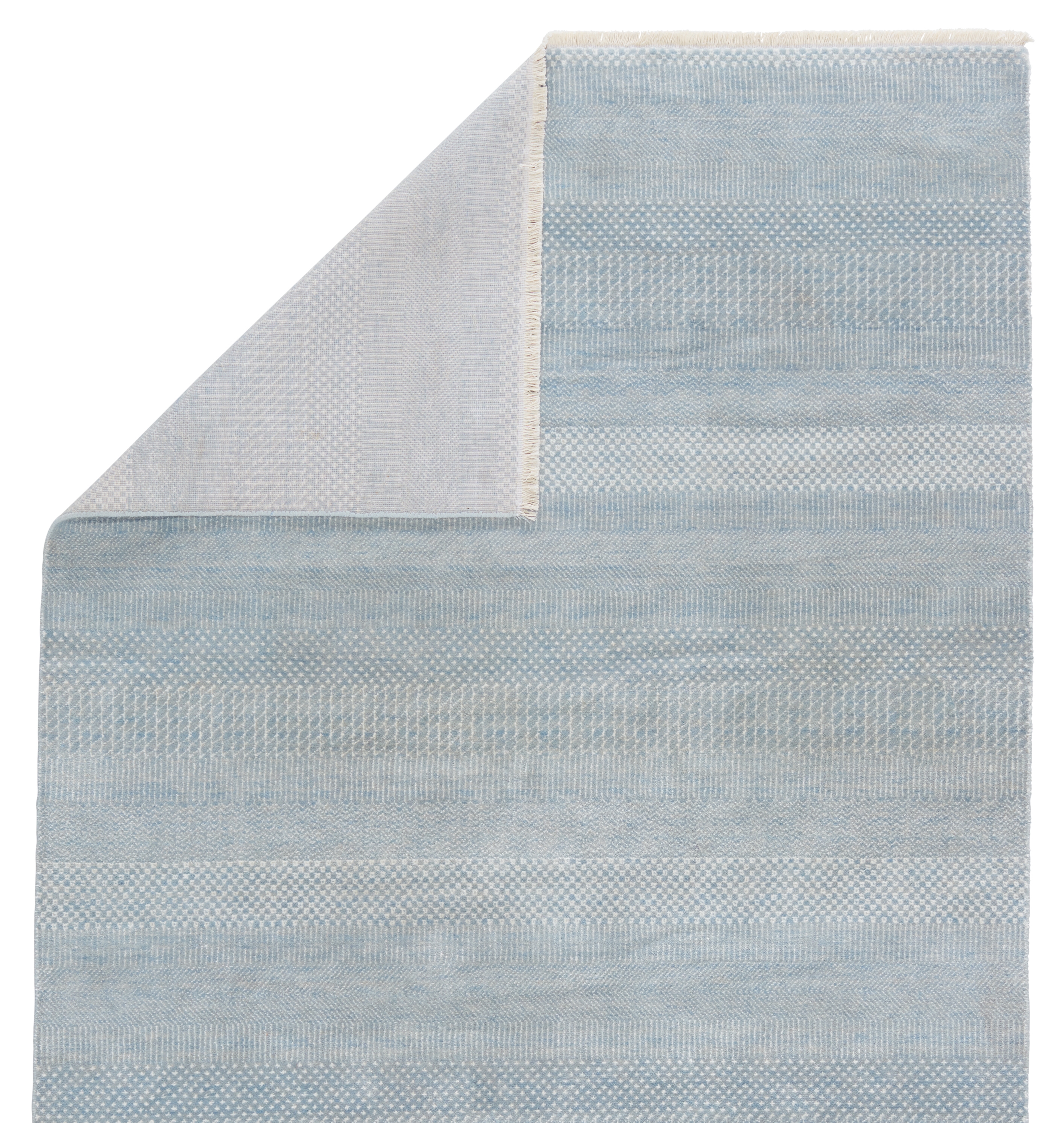 Adler MER04 Solid Blue and Ivory Area Rug (9'x12') - Image 2
