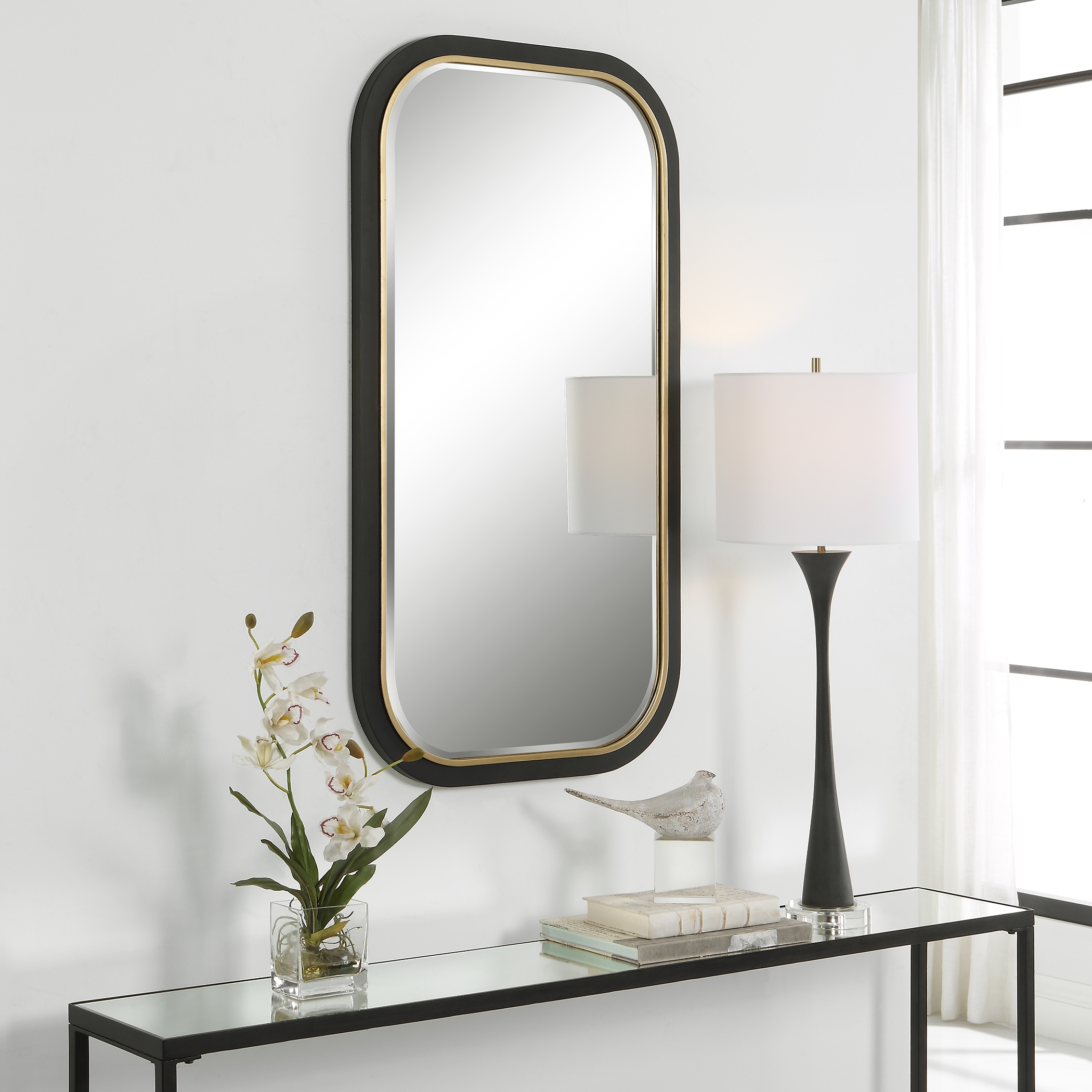 Nevaeh Curved Rectangle Mirror - Image 2