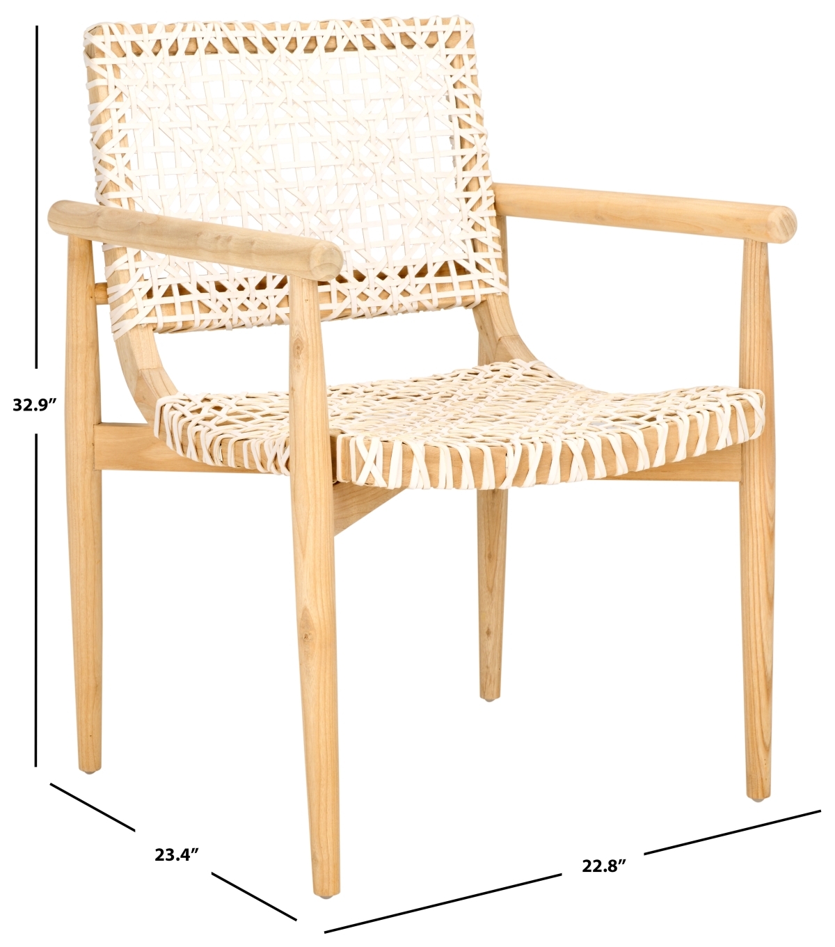 Sianna Accent Chair - White / Natural - Safavieh - Image 9