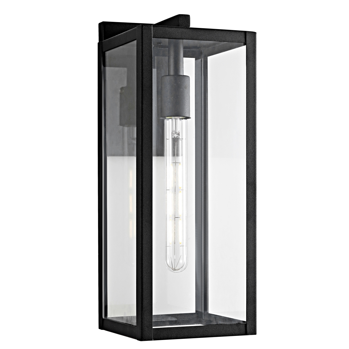 Welson Outdoor Wall Lantern - Clear/Black - Image 3