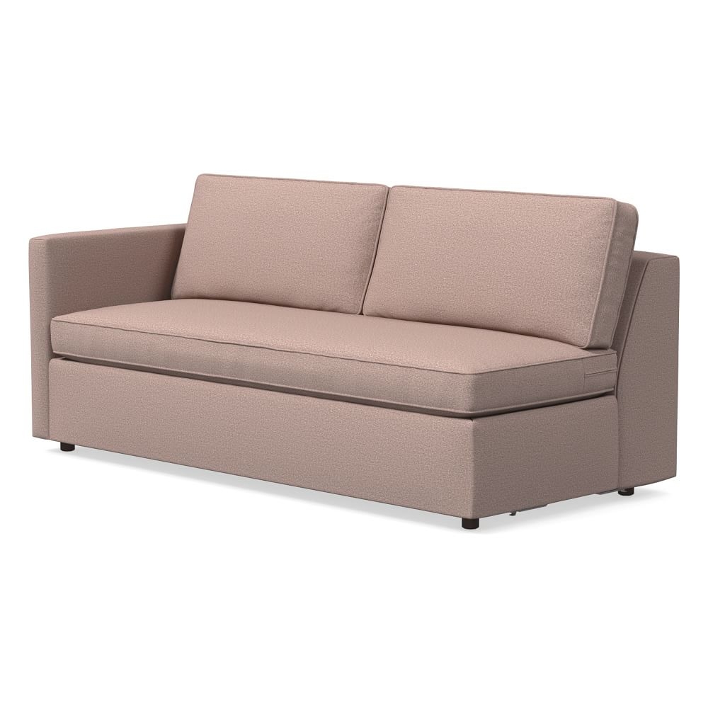 Harris Petite Left Arm 75" Sofa Bench, Poly, Chenille Tweed, Mauve, Concealed Supports - Image 0