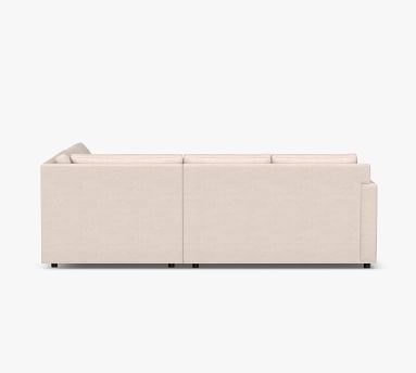 Sanford Square Arm Upholstered Right Arm 3-Piece Wedge Sectional, Polyester Wrapped Cushions, Performance Heathered Basketweave Platinum - Image 5