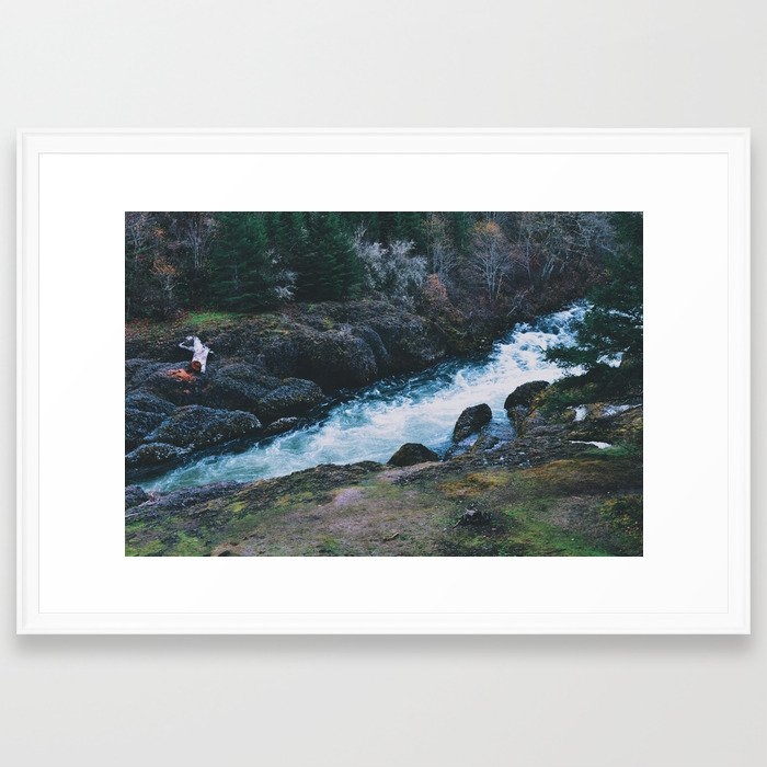 Clackamas River Framed Art Print by Hannah Kemp - Scoop White - Large 24" x 36"-26x38 - Image 0
