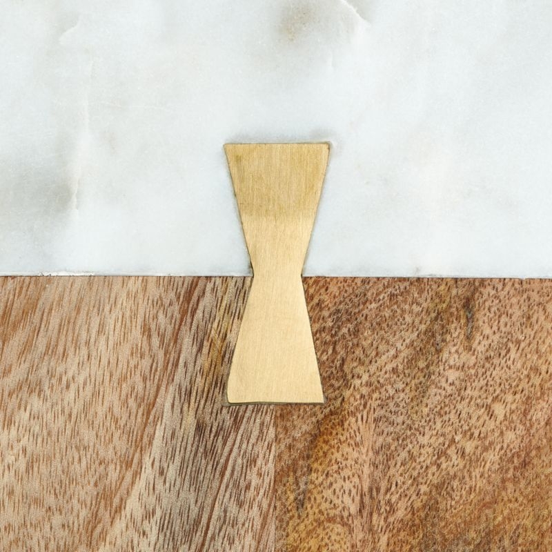 Salvia Wide Nesting Marble and Wood Cheese Board - Image 1