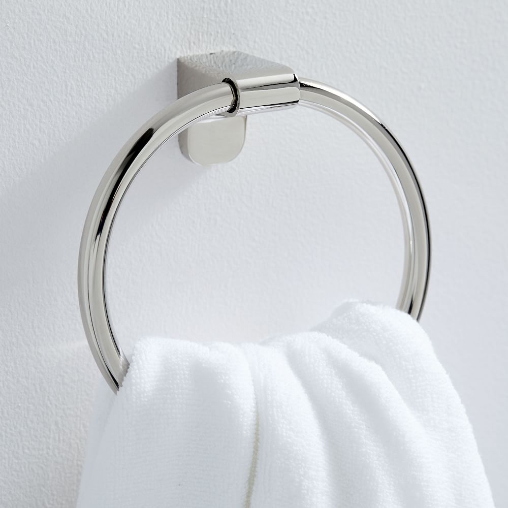 Mid-Century Bathroom Hardware, Chrome, Towel Ring - Image 0