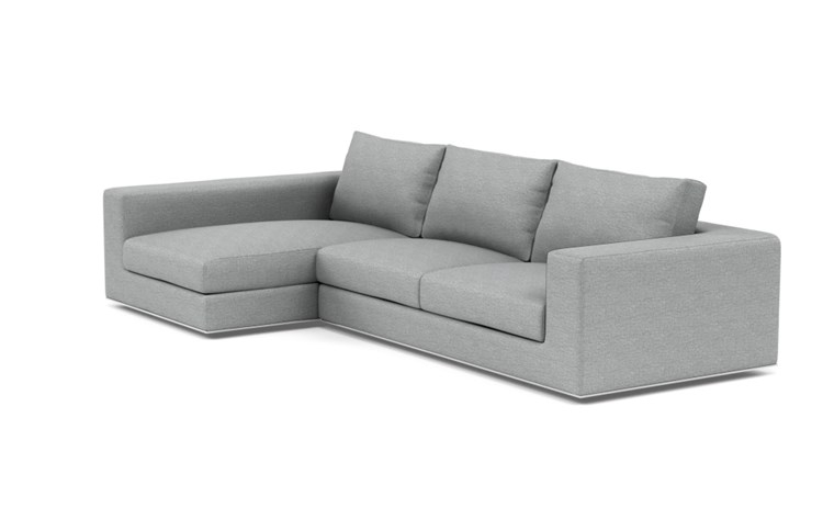 Walters Left Sectional with Grey Silver Grey Fabric and standard down blend cushions - Image 4