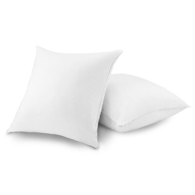 Beautyrest 233 Tread Count 100% Cotton Down Alternative Euro Pillow Twin Pack In 26"X26" - Image 0
