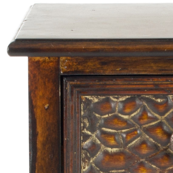 Ernest End Table With Storage Drawer - Dark Brown - Safavieh - Image 1