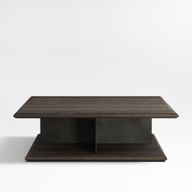 Preto Ebonized Ash Wood and Metal 50" Square Coffee Table - Image 0