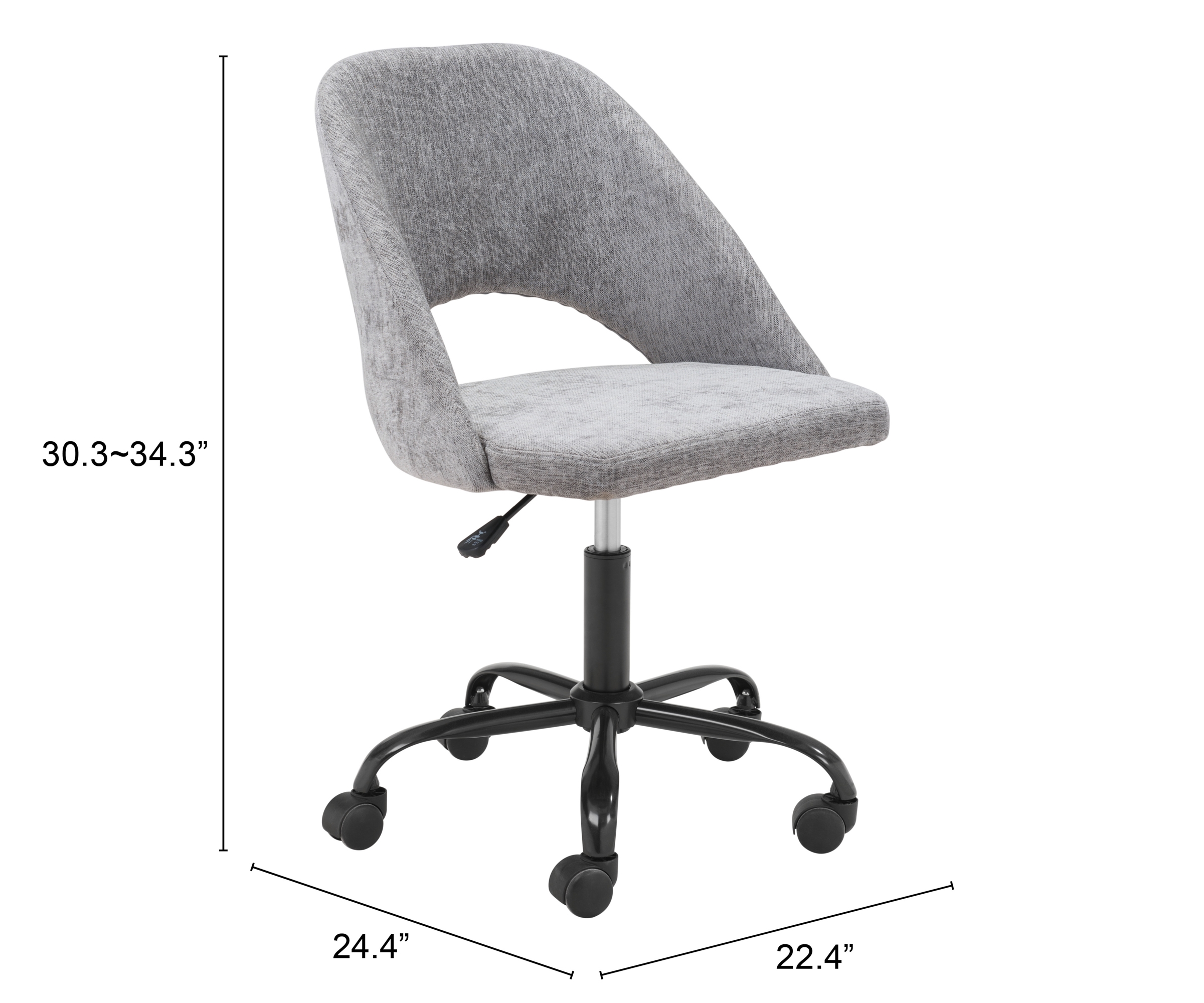 Treibh Office Chair, Gray - Image 5