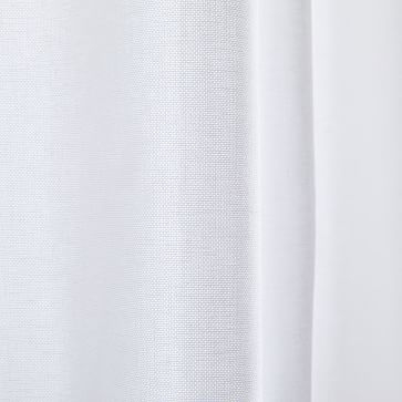 Cotton Canvas Curtain with Cotton Lining, White, 48"x84", Set of 2 - Image 1