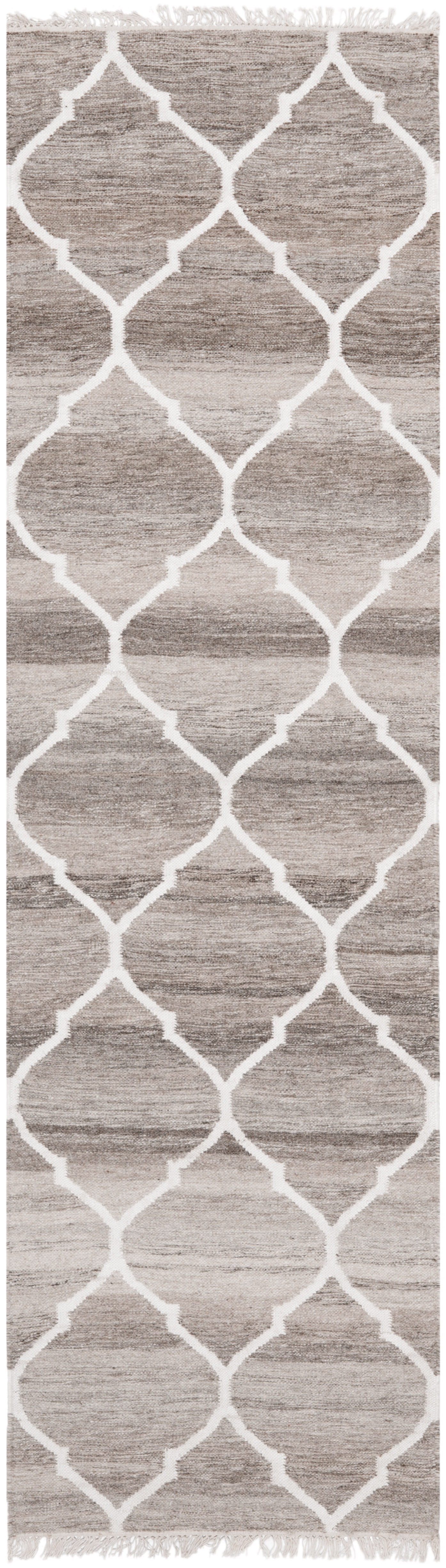 Arlo Home Hand Woven Flatweave Area Rug, NKM317A, Light Grey/Ivory,  2' 3" X 10' - Image 0