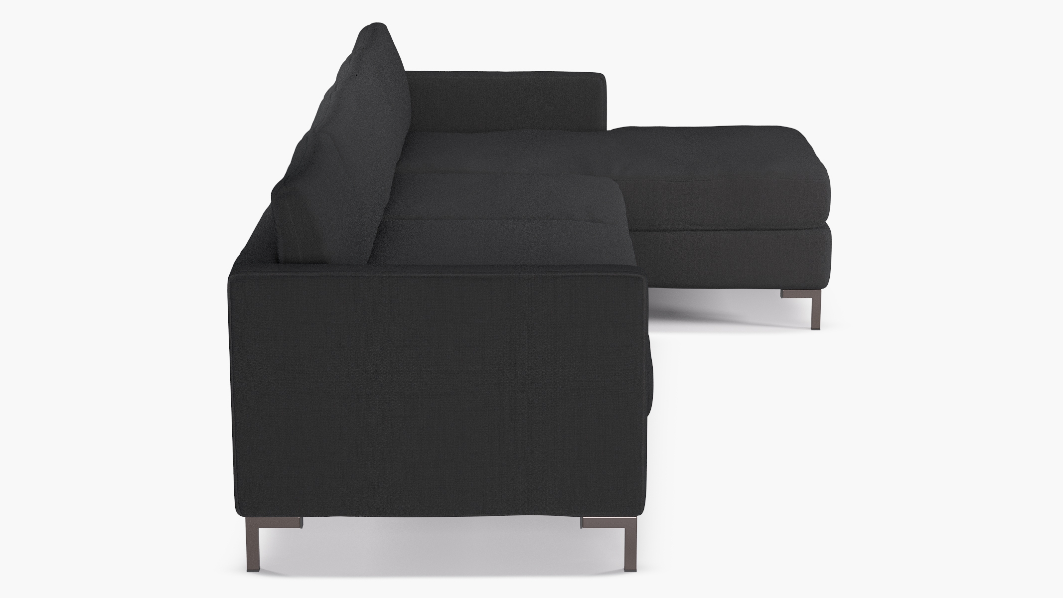 Right Facing Modern Sectional, Slate Linen, Bronze - Image 2