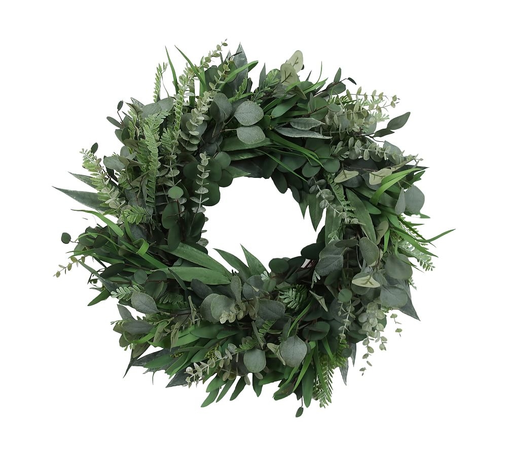Faux Eucalyptus Deluxe Wreath, 24" - Image 0