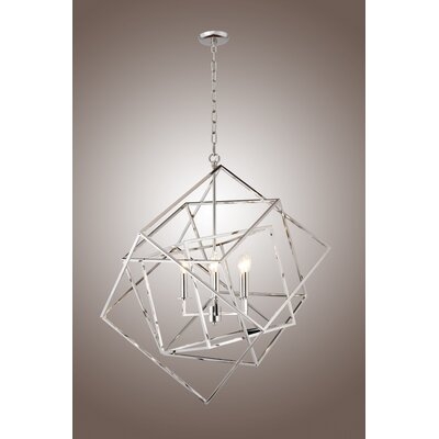 Croftshire Cubist 4-Light Unique / Statement Geometric Chandelier - Image 0