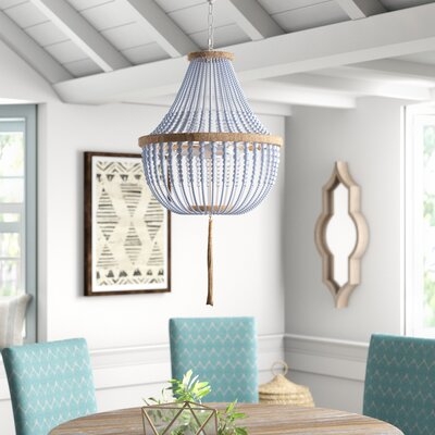 3 - Light Unique / Statement Empire Chandelier with Beaded Accents - Image 0