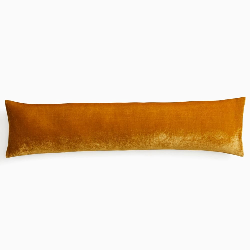 Lush Velvet Pillow Cover, 12"x46", Golden Oak - Image 0
