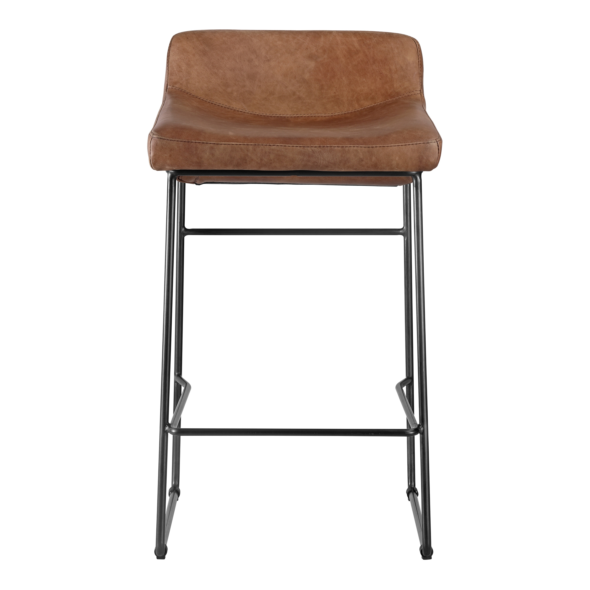 Starlet Counter Stool Open Road Brown Leather - Set Of Two - Image 0