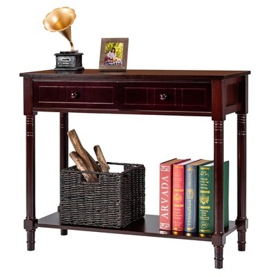 Alcott Hill® Console Table Drawers Bottom Shelf Accent Sofa Entryway Hall Espresso - Image 0