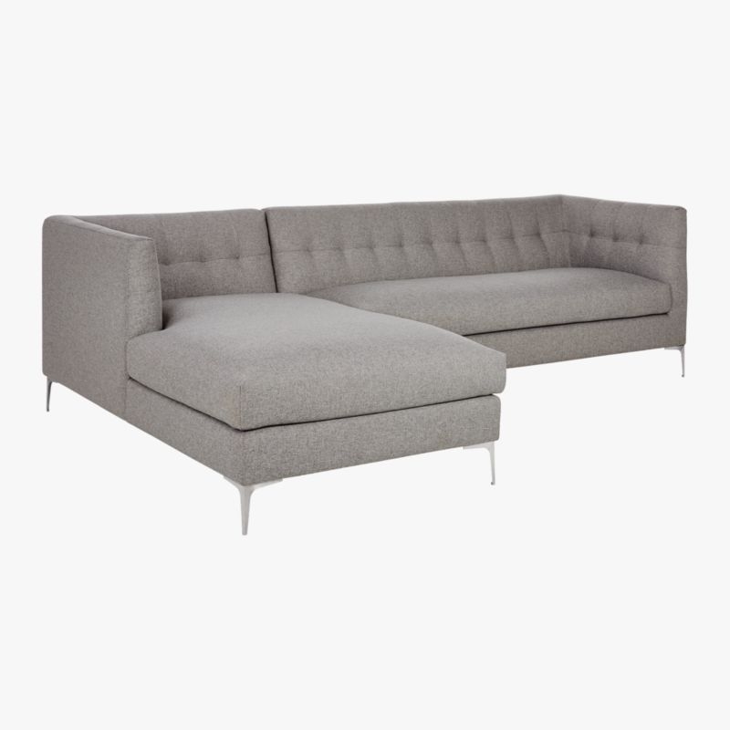Holden 2-Piece Tufted Sectional Loveseat Angel Pewter - Image 2
