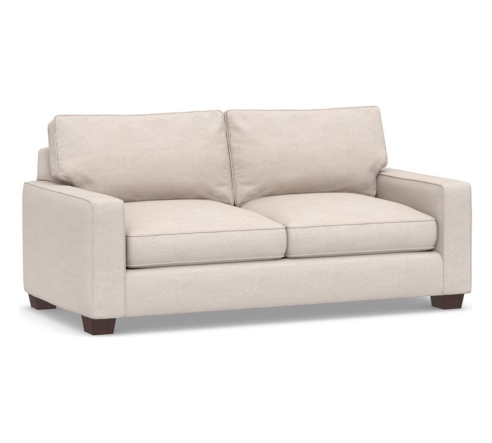 PB Comfort Square Arm Upholstered Sofa 77", Box Edge Down Blend Wrapped Cushions, Park Weave Ivory - Image 0