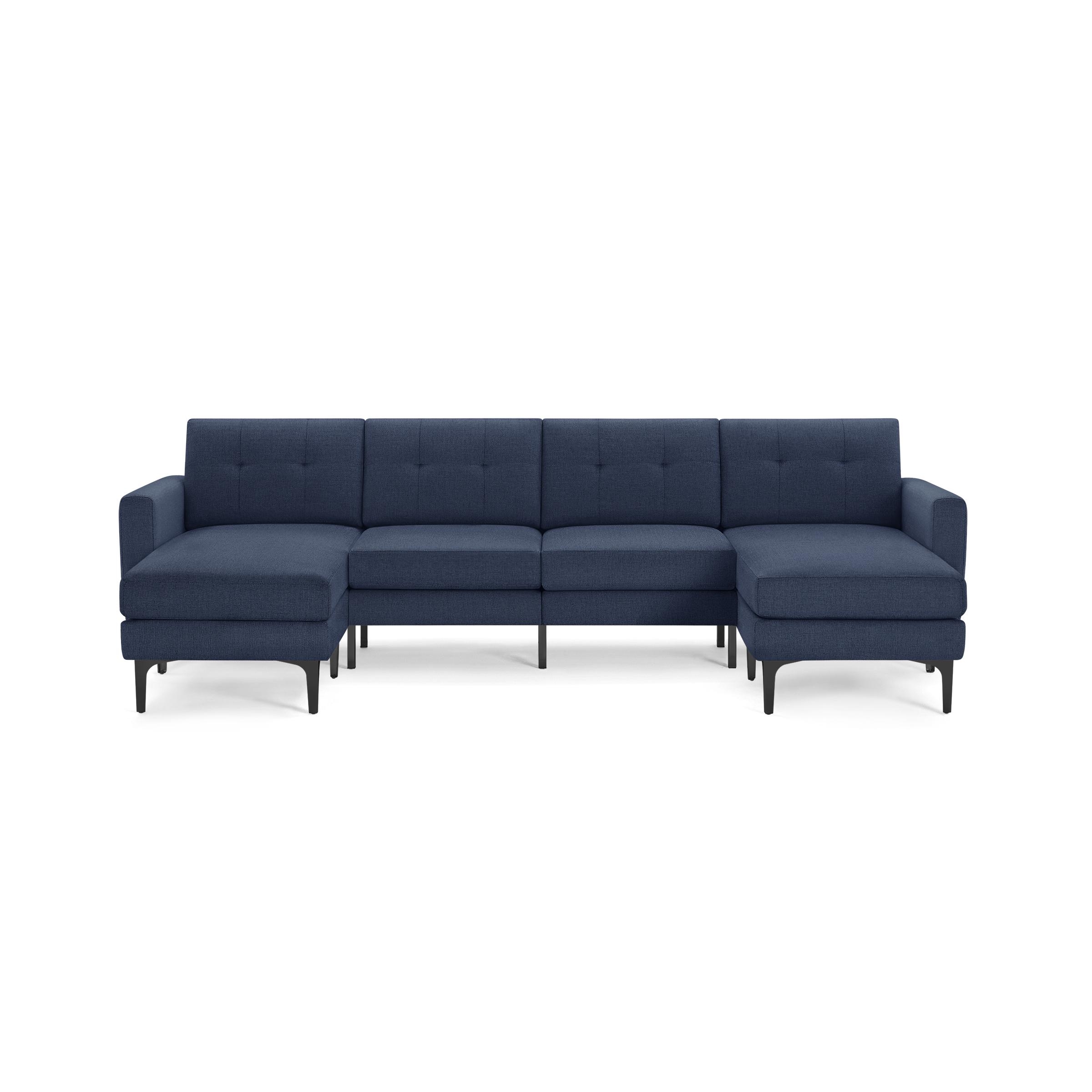 Nomad Double Chaise Sectional in Navy Blue - Image 0