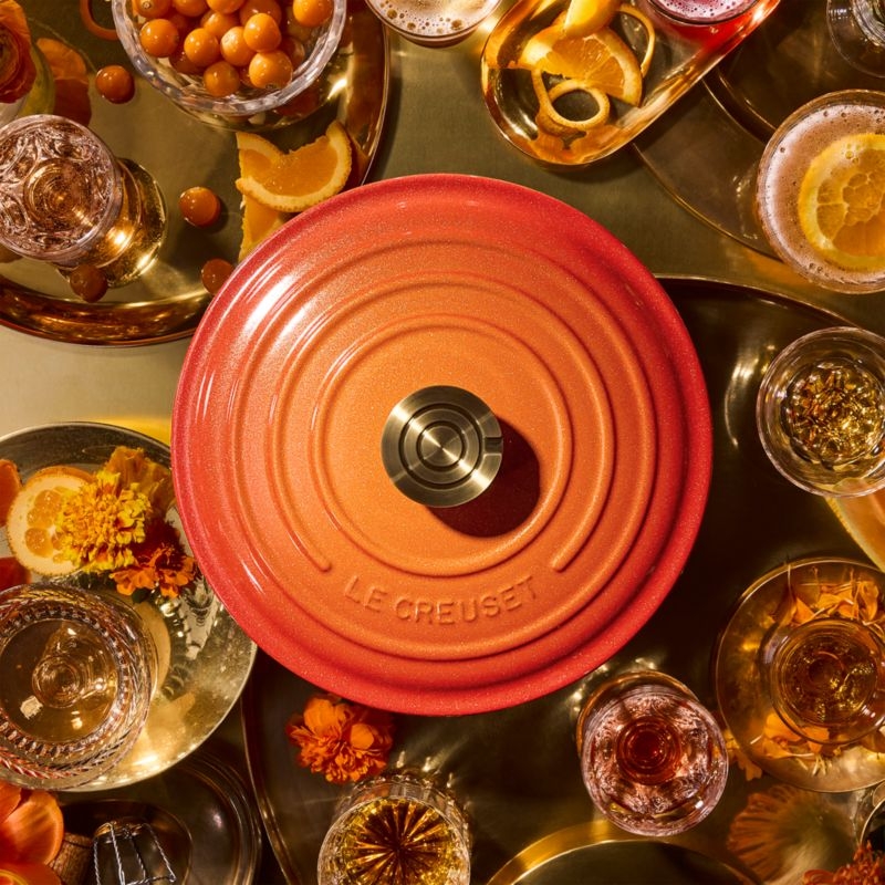 Le Creuset ® Signature 4.5-Qt. Flamme Doree Round Dutch Oven with Crucible Knob - Image 1