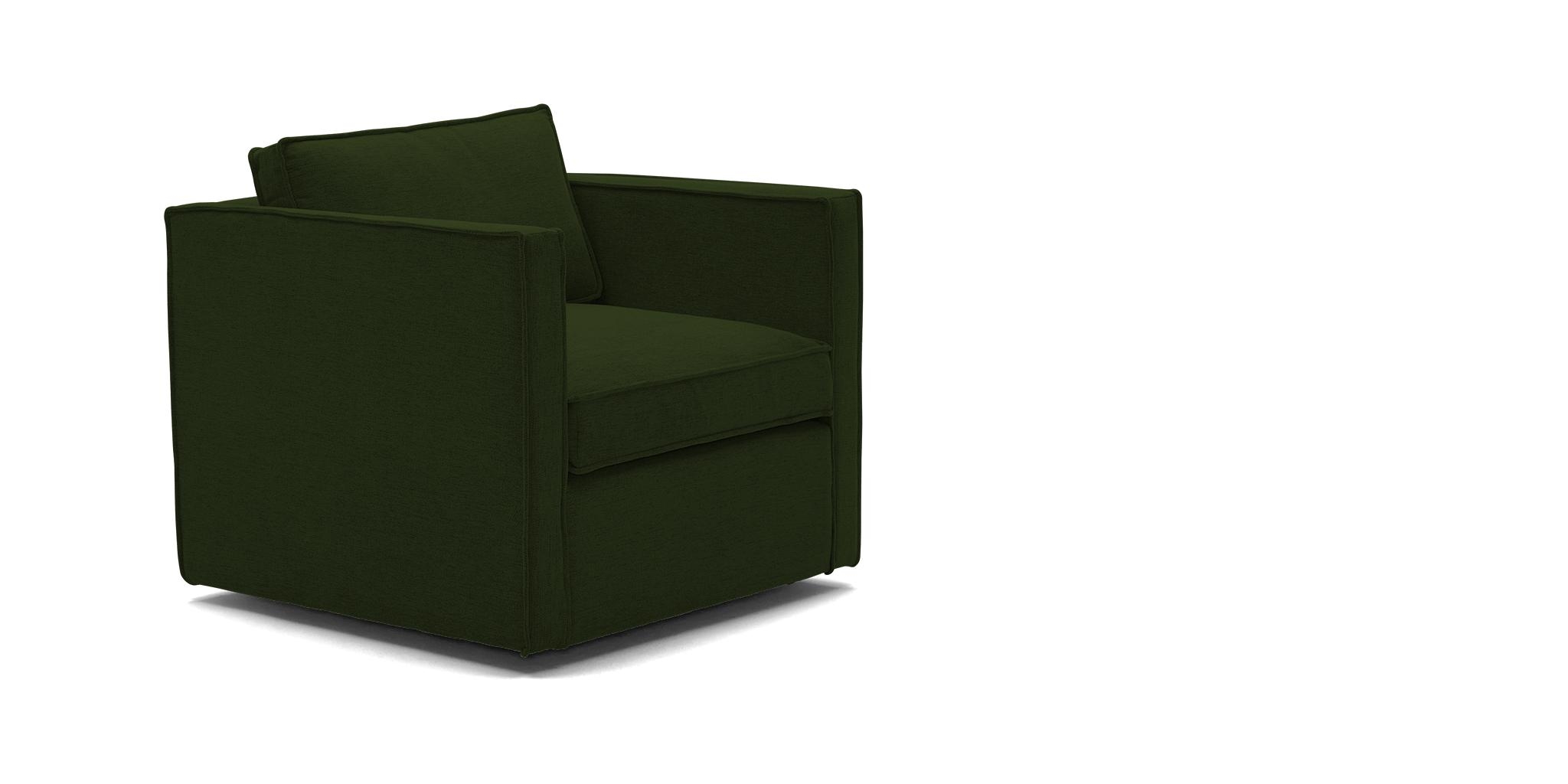 Green Dune Mid Century Modern Swivel Chair - Royale Forest - Image 1