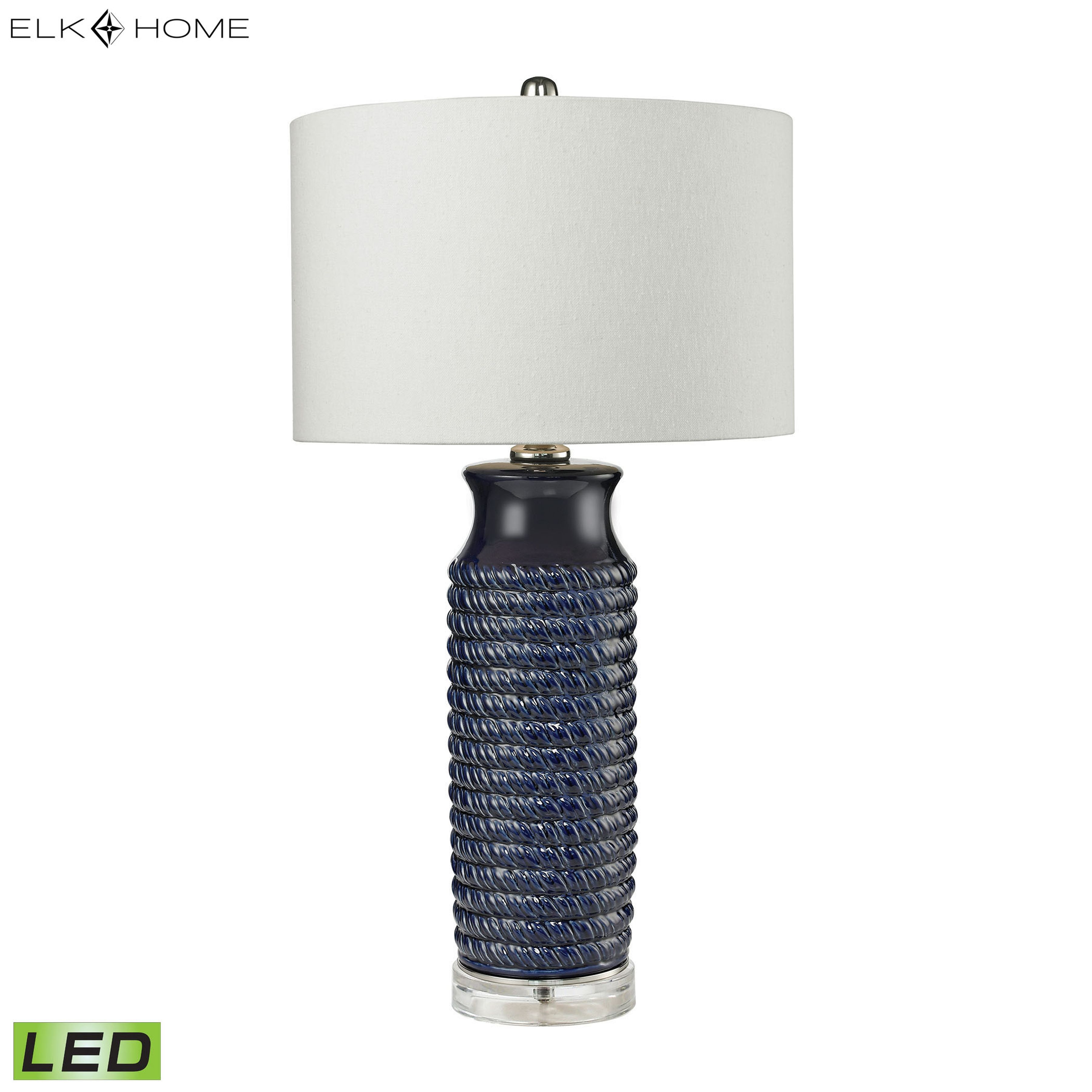 Wrapped Rope 30'' High 1-Light Table Lamp - Navy - Image 1