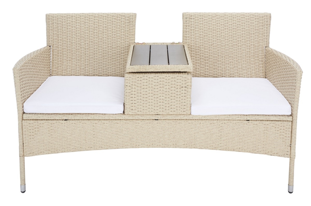 Viora Loveseat - Beige / White - Safavieh - Image 0