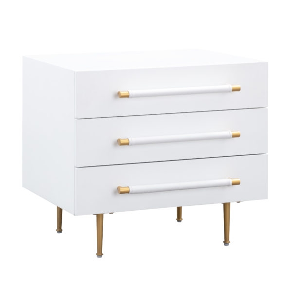 Trident Nightstand, White & Lilly - Image 2