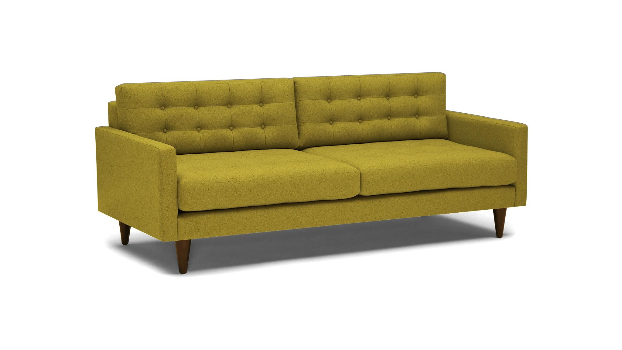 Yellow Eliot Mid Century Modern Sofa - Bloke Goldenrod - Mocha - Image 1