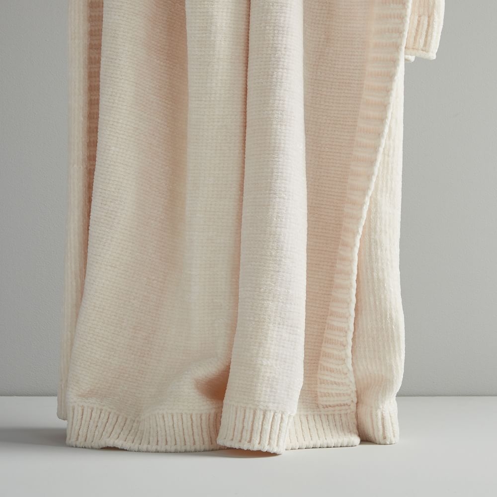 Luxe Chenille Throw, Ivory - Image 0