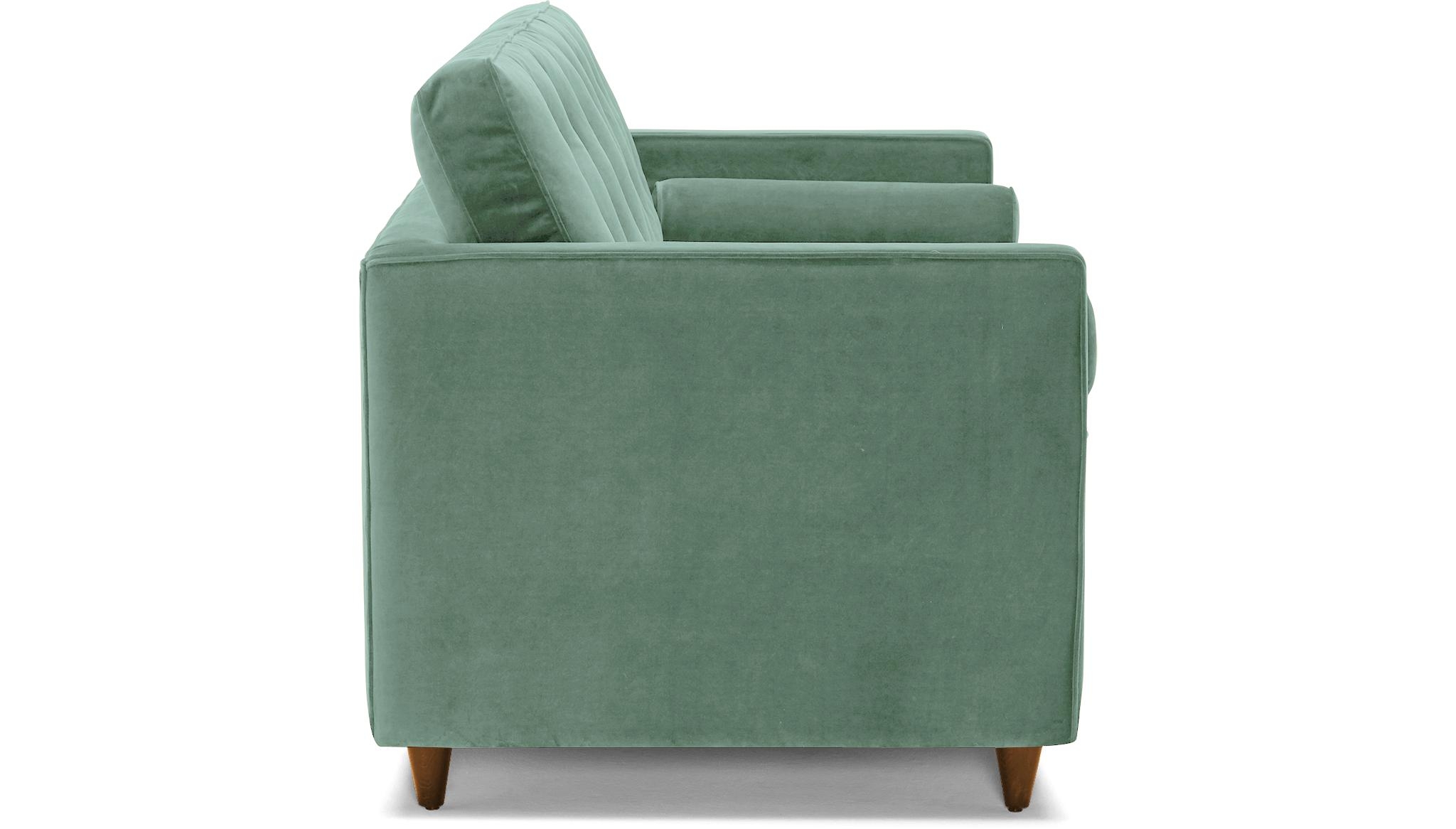 Green Braxton Mid Century Modern Sleeper Sofa - Essence Aqua - Mocha - Image 2