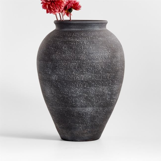 Ophelia Matte Black Large Vase  17" - Image 0