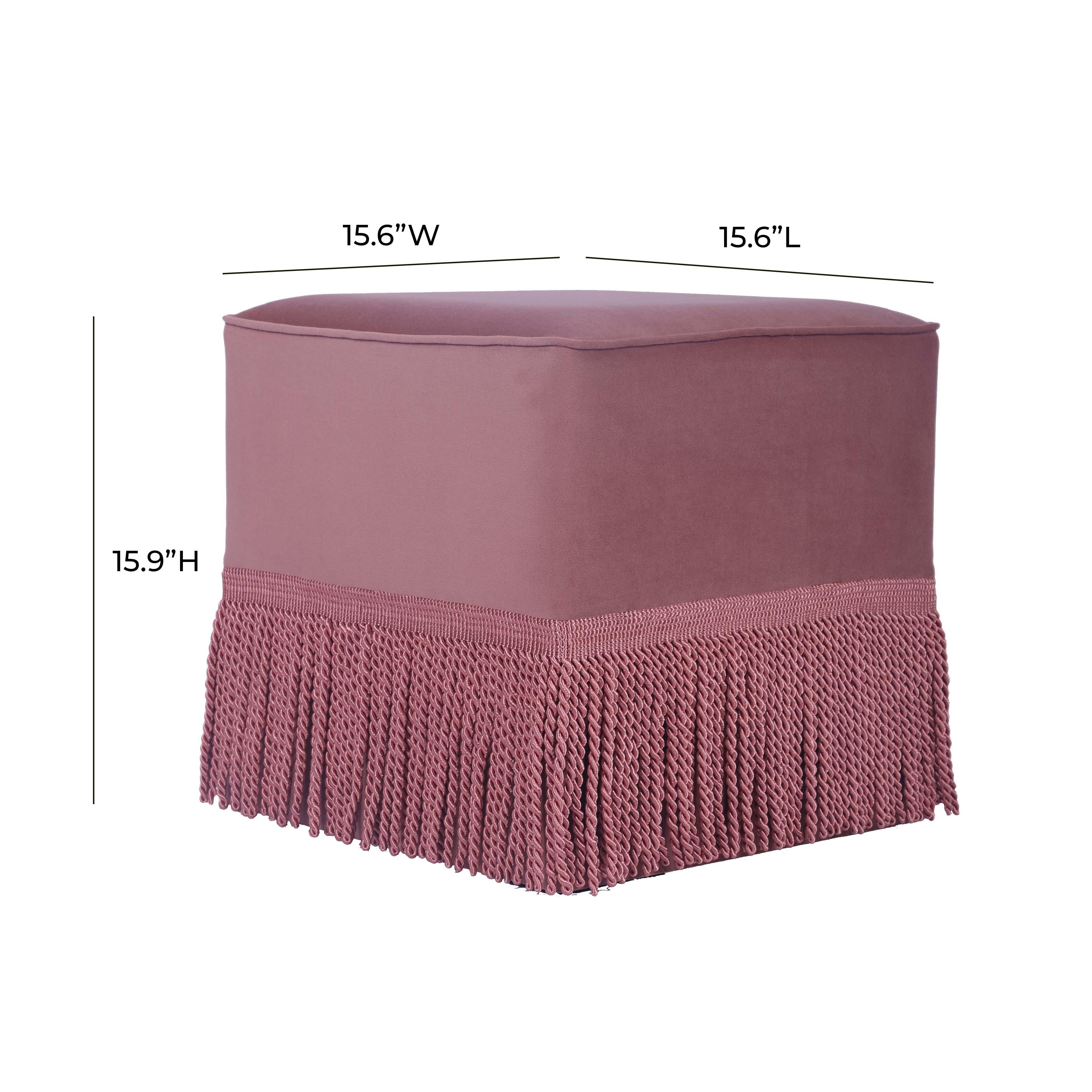 Fenn Mauve Velvet Ottoman - Image 6