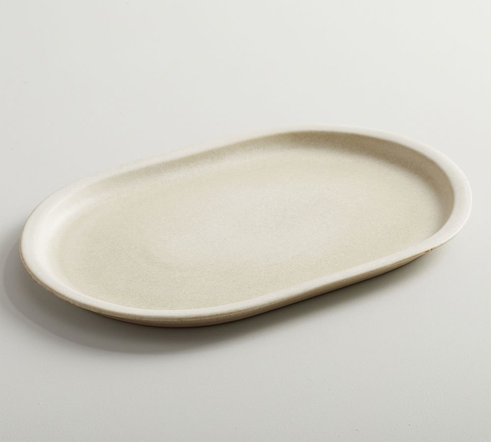 Mendocino Stoneware Serving Platter, XL - Ivory - Image 0