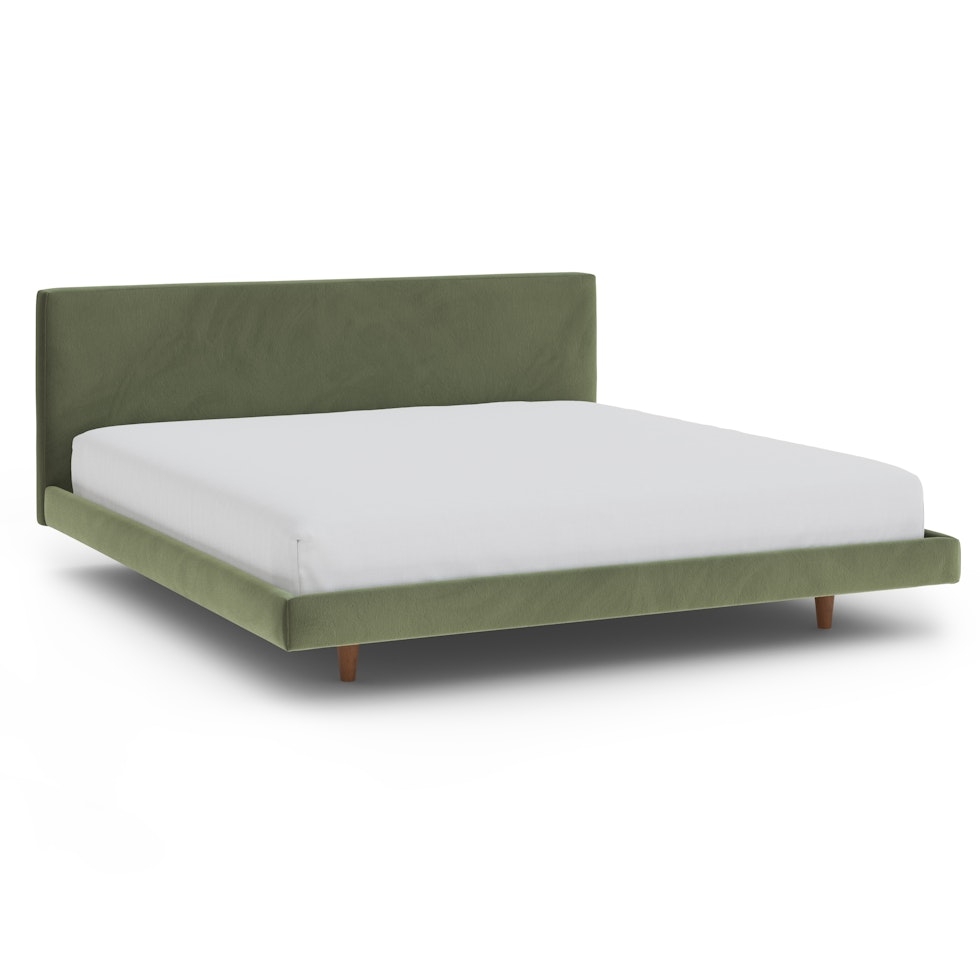 Tessu King Low Profile Velvet Bed - Hale Fir Green - Image 2