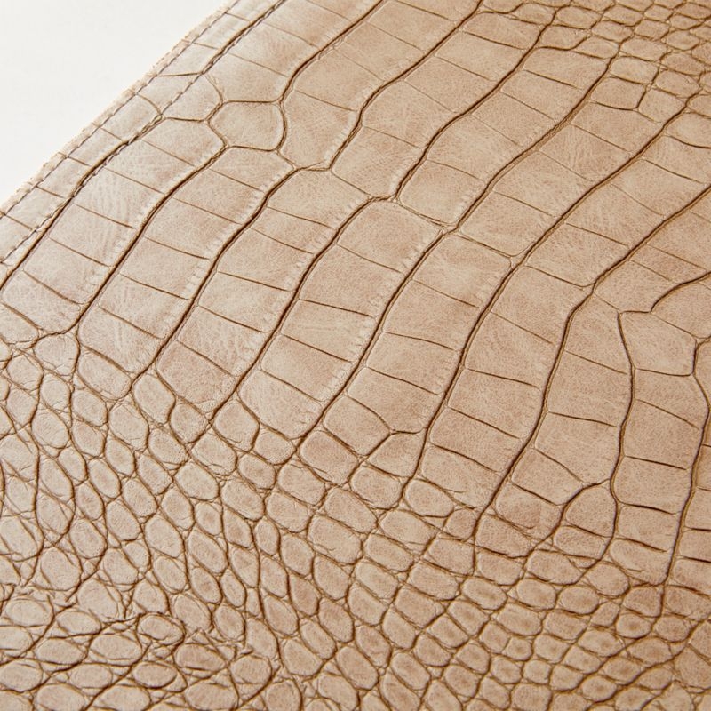 Taupe Faux Crocodile Leather Placemat - Image 2