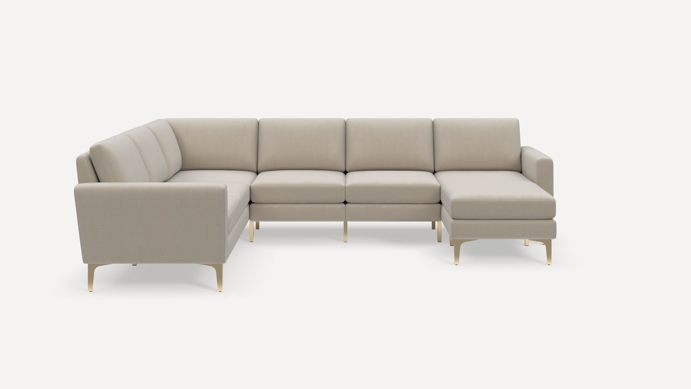 Nomad 6-Seat Corner Sectional with Chaise - Georgia Clay - Performance Chenille / Brass - Metal / Block - Image 0