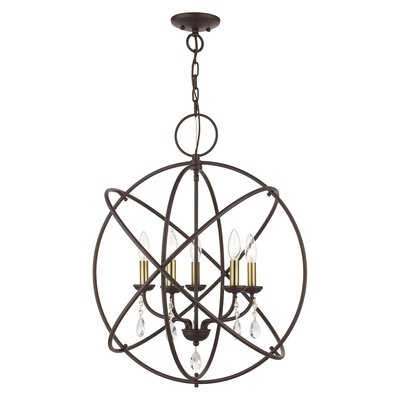 Auberta 5 - Light Globe Chandelier with Crystal Accents - Image 0