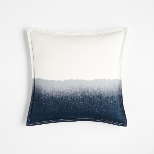 Tulare Dip-Dyed Pillow Cover, Down-Alternative Insert, Blue, 18" x 18" - Image 0