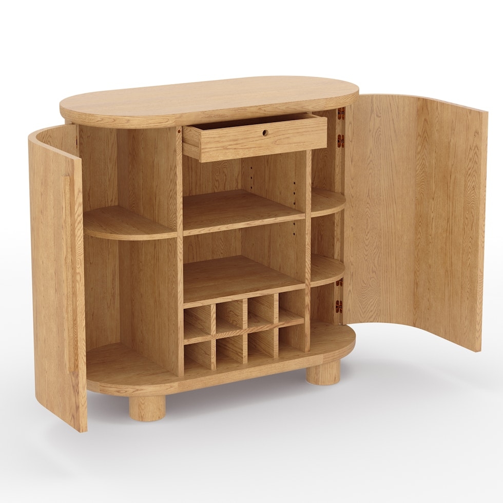 Jens 38" Bar Cabinet - White Oak - Image 1